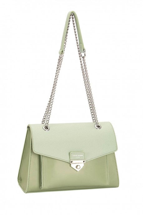 Sac à main avec bandoulière coulissante David Jones CM6468F : couleur:Vert (Green)