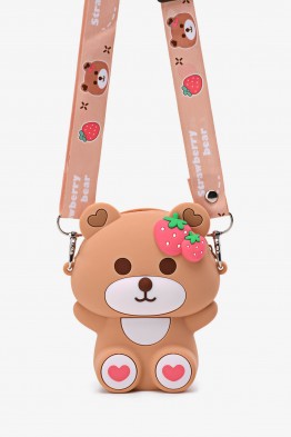 DG-3398 Silicone teddy bear rabbit purse / small shoulder pouch