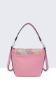 Grained synthetic handbag with rhinestone decoration 60012-BV : colour:Pink