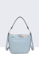 Grained synthetic handbag with rhinestone decoration 60012-BV