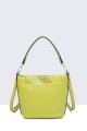 Grained synthetic handbag with rhinestone decoration 60012-BV : colour:Green