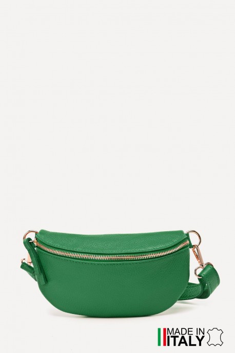 Sac banane bandoulière en cuir ZE-9009 : Couleurs:D47 - Vert gazon