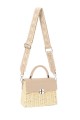 YQ-72 Paper straw shoulder bag on rigid frame : colour:Camel