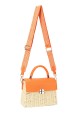 YQ-72 Paper straw shoulder bag on rigid frame : colour:Orange