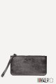 Metallic leather coin purse flat pouch ZE-8005 : Colors:Anthracite