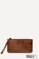 Metallic leather coin purse flat pouch ZE-8005 : Colors:Caramel