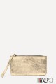 Metallic leather coin purse flat pouch ZE-8005 : Colors:Gold