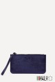 Metallic leather coin purse flat pouch ZE-8005 : Colors:Navy