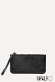 Metallic leather coin purse flat pouch ZE-8005 : Colors:Black