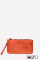 Metallic leather coin purse flat pouch ZE-8005 : Colors:Orange
