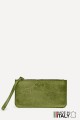 Metallic leather coin purse flat pouch ZE-8005 : Colors:Olive
