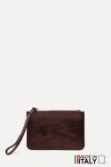 Metallic leather coin purse flat pouch ZE-8004