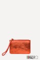 Metallic leather coin purse flat pouch ZE-8004 : Colors:Orange