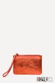 Porte-monnaie Pochette plate en cuir métallisé ZE-8004