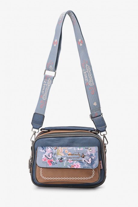 HD-02-24A Petit Sac à main Sac bandoulière Butterfly Sweet & Candy : couleur:Bleu (Blue)