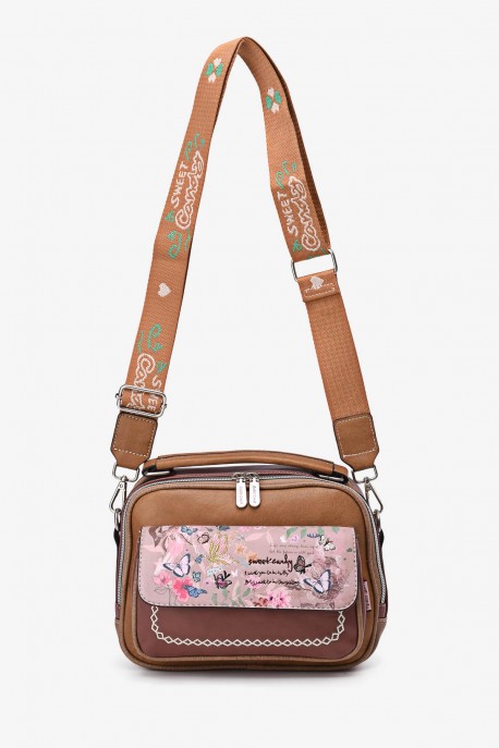 HD-02-24A Petit Sac à main Sac bandoulière Butterfly Sweet & Candy : couleur:Kaki p&acirc;le