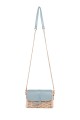 HL13209 Paper straw shoulder bag on rigid frame : colour:L.Blue