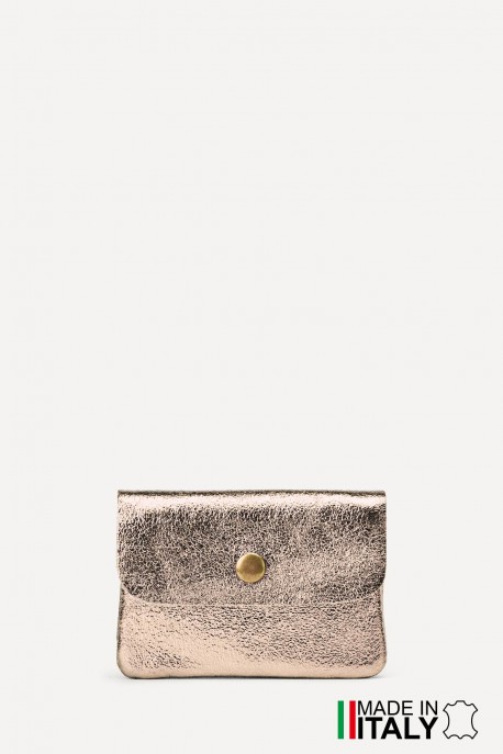 Metallic leather coin purse ZE-8001 : Colors:Old Champagne (L515/L024)