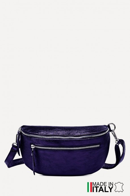 Metallic Leather fanny pack ZE-9004-MT : Colors:Navy (L-530 / L033)