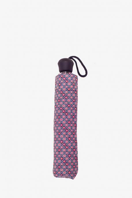 7391 Parapluie pliant Automatique Motif rayure Multicolore - Neyrat : couleur:Rouge (Red)