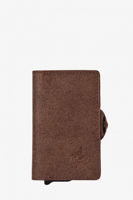 Lupel L680AV Cowhide leather wallet card holder and aluminum case with RFID protection