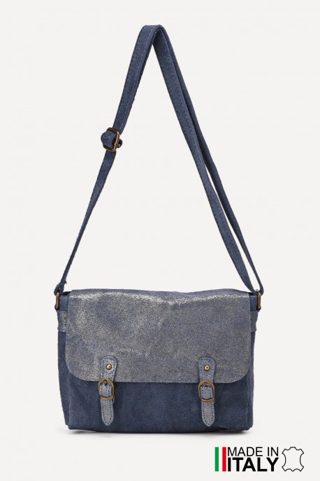 Sac bandoulière Gibecière en Cuir ZE-9006 : couleur:Marine (Navy)