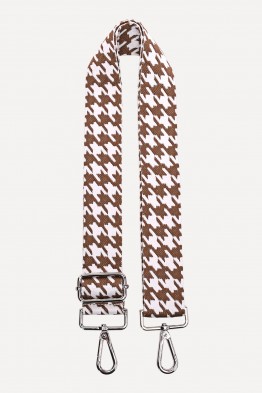 A40S-RS-AG Bandoulière à motif 3.8cm réglable avec mousquetons argenté