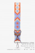 A40-RS-AG Bandoulière à motif réglable avec mousquetons argenté
