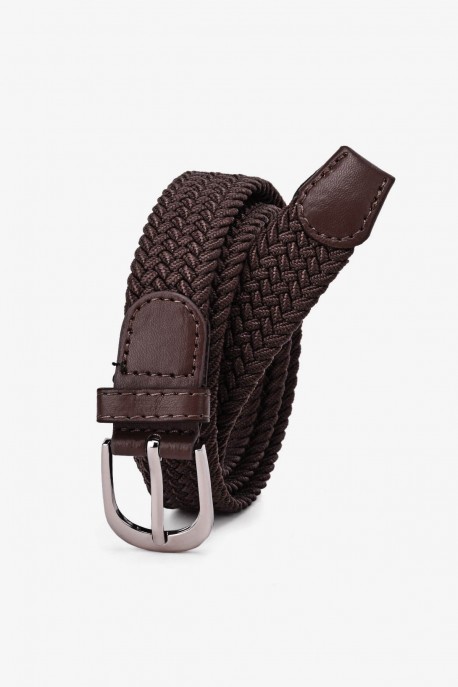 ZSP-357-2-5 Braided elastic belt : colour:Marron fonc&eacute;