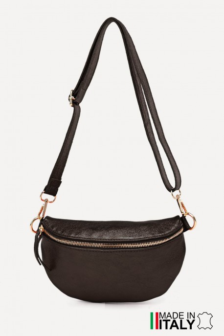 Metalic Leather fanny pack ZE-9009-MT : Colors:Oil (L-511)