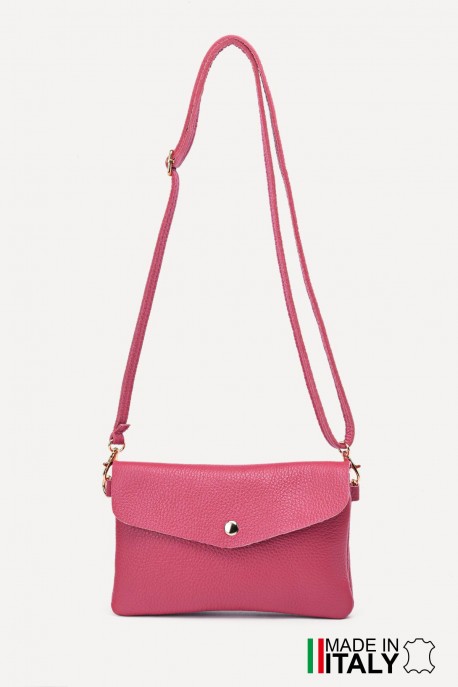 Sac pochette bandoulière en cuir ZE-9010 : Couleurs:D82 Rouge pasteque
