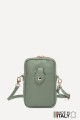 Sac pochette bandoulière en cuir grainé format téléphone ZE-9013-G