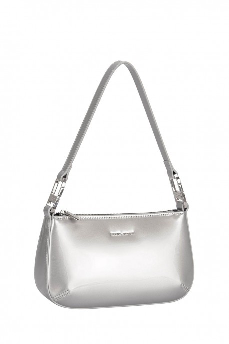 CM7170 Sac épaule Vernis brillant David Jones : couleur:Argent&eacute; (Silver)