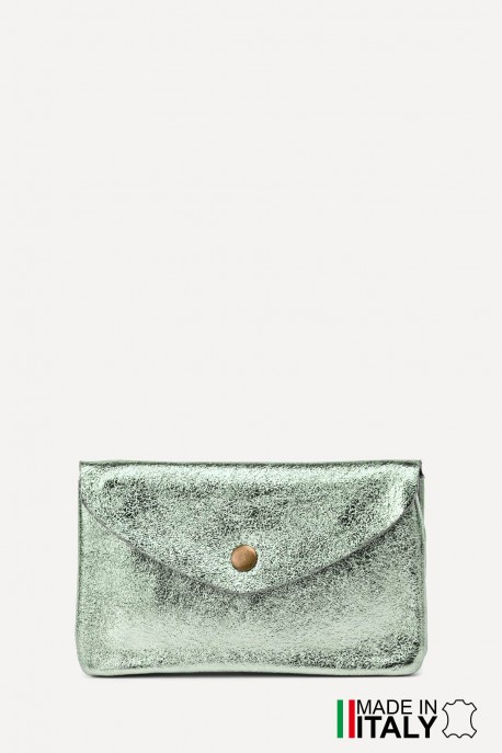 Metallic leather coin purse ZE-8002 : Colors:Mint green (L-538)