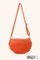 Sac banane laine mouton synthétique bandoulière en cuir ZE-9007-VQ
