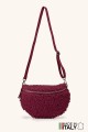 Sac banane laine mouton synthétique bandoulière en cuir ZE-9007-VQ
