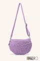 Sac banane laine mouton synthétique bandoulière en cuir ZE-9007-VQ