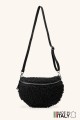 Sac banane laine mouton synthétique bandoulière en cuir ZE-9007-VQ