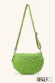 Sac banane laine mouton synthétique bandoulière en cuir ZE-9007-VQ