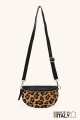 Leather fanny pack with leopard print on furry skin ZE-9022-LP002