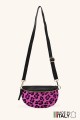 Leather fanny pack with leopard print on furry skin ZE-9022-LP002
