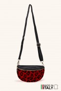 Sac banane bandoulière en cuir motif Léopard imprimé sur peau poilu ZE-9022-LP002-L