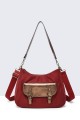 W50028-BV Synthetic textile handbag with suede effect