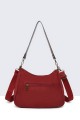 W50028-BV Synthetic textile handbag with suede effect