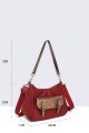 W50028-BV Synthetic textile handbag with suede effect