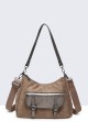 W50028-BV Synthetic textile handbag with suede effect