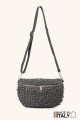 Synthetic sheepskin wool small size fanny pack with leather shoulder strap ZE-9011-VQ