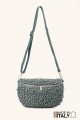 Synthetic sheepskin wool small size fanny pack with leather shoulder strap ZE-9011-VQ