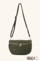 Synthetic sheepskin wool small size fanny pack with leather shoulder strap ZE-9011-VQ