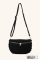 Synthetic sheepskin wool small size fanny pack with leather shoulder strap ZE-9011-VQ